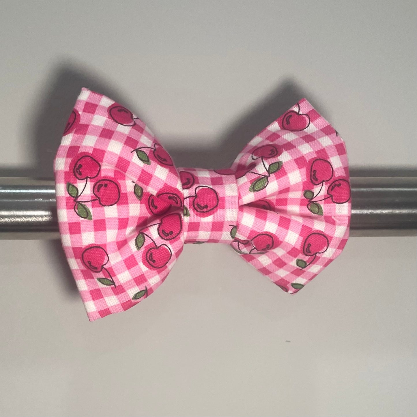 Gingham Cherries Collar Bow