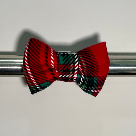Christmas Plaid Collar Bow
