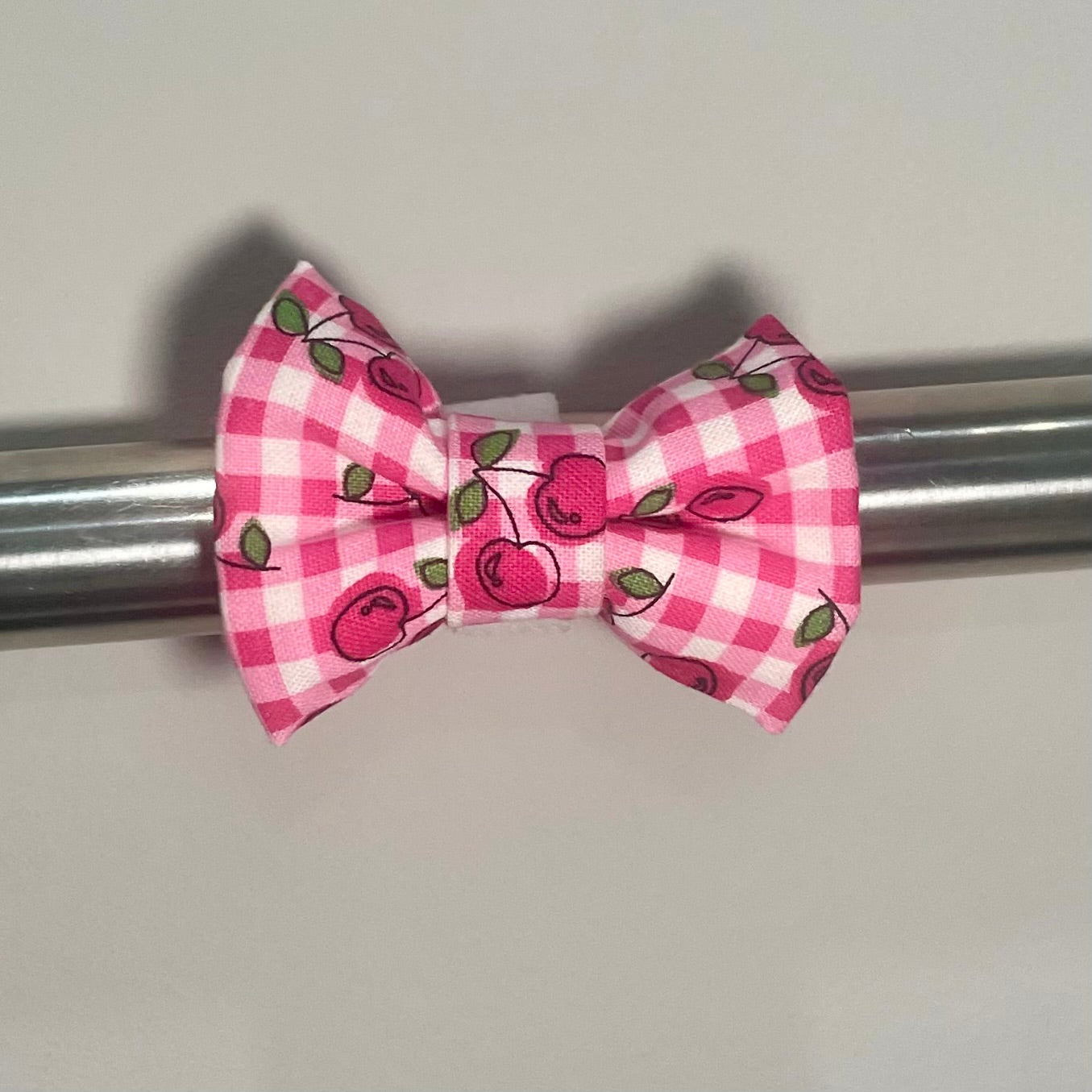 Gingham Cherries Collar Bow
