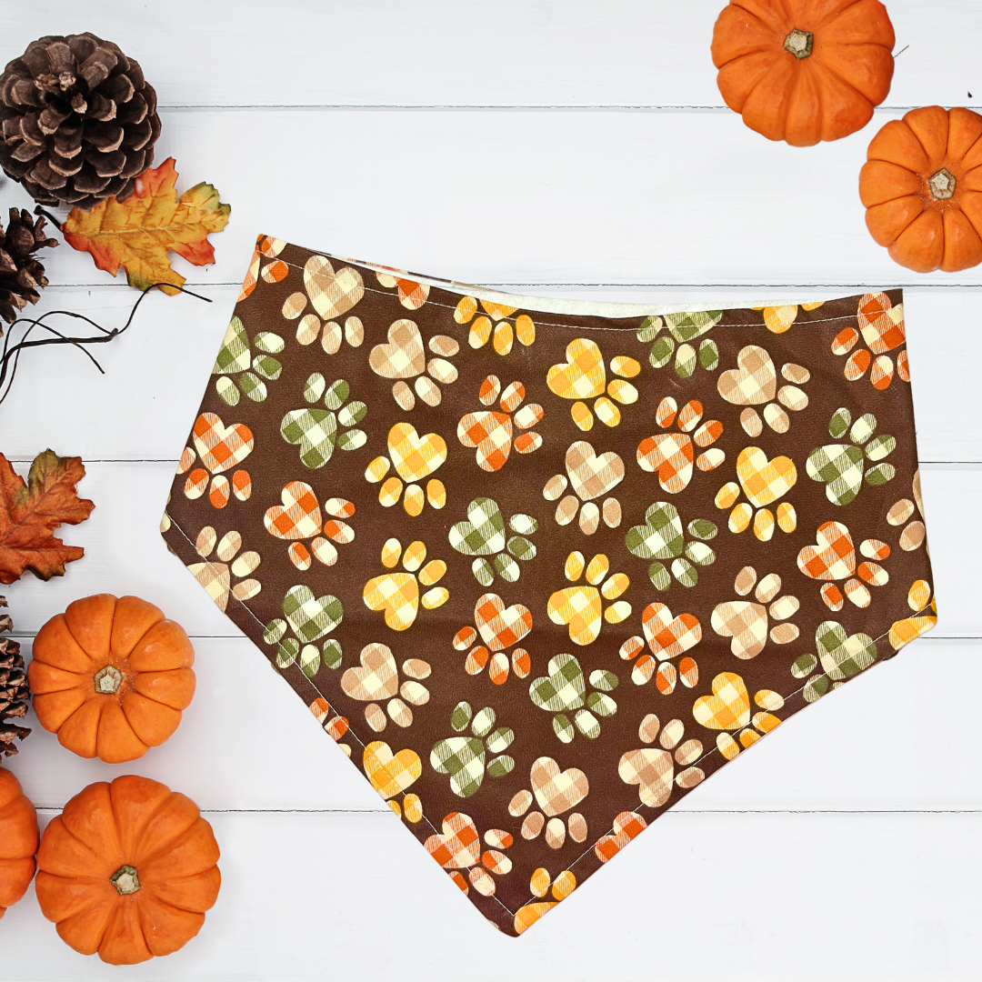 Fall Plaid Paws Bandana