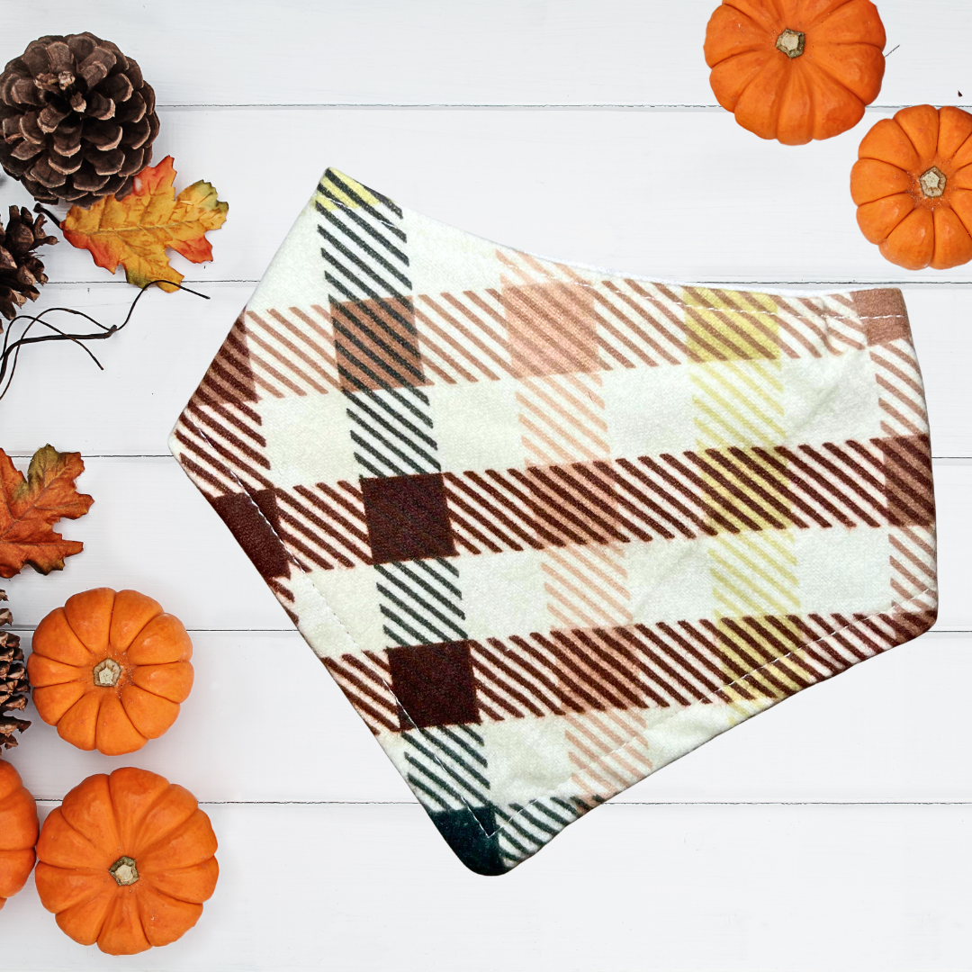 Neutral Plaid Bandana