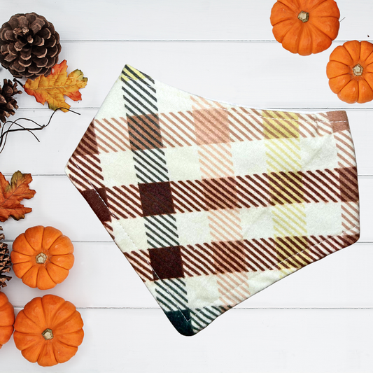 Neutral Plaid Bandana