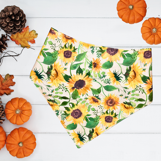 Sunflowers & Leaves Bandana