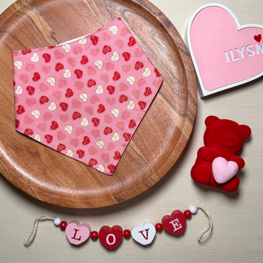 Conversation Hearts - Pink Bandana
