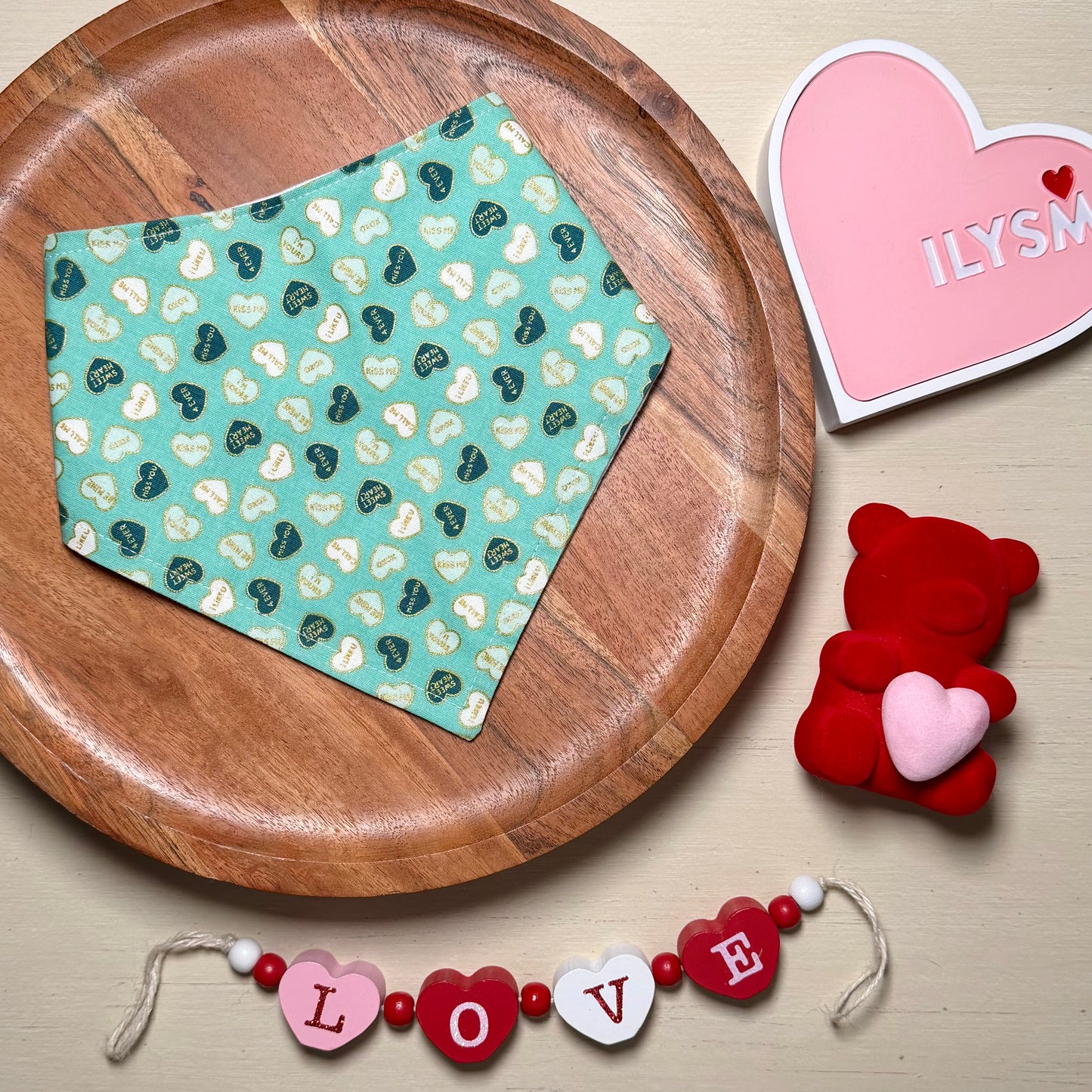 Conversation Hearts - Blue Bandana