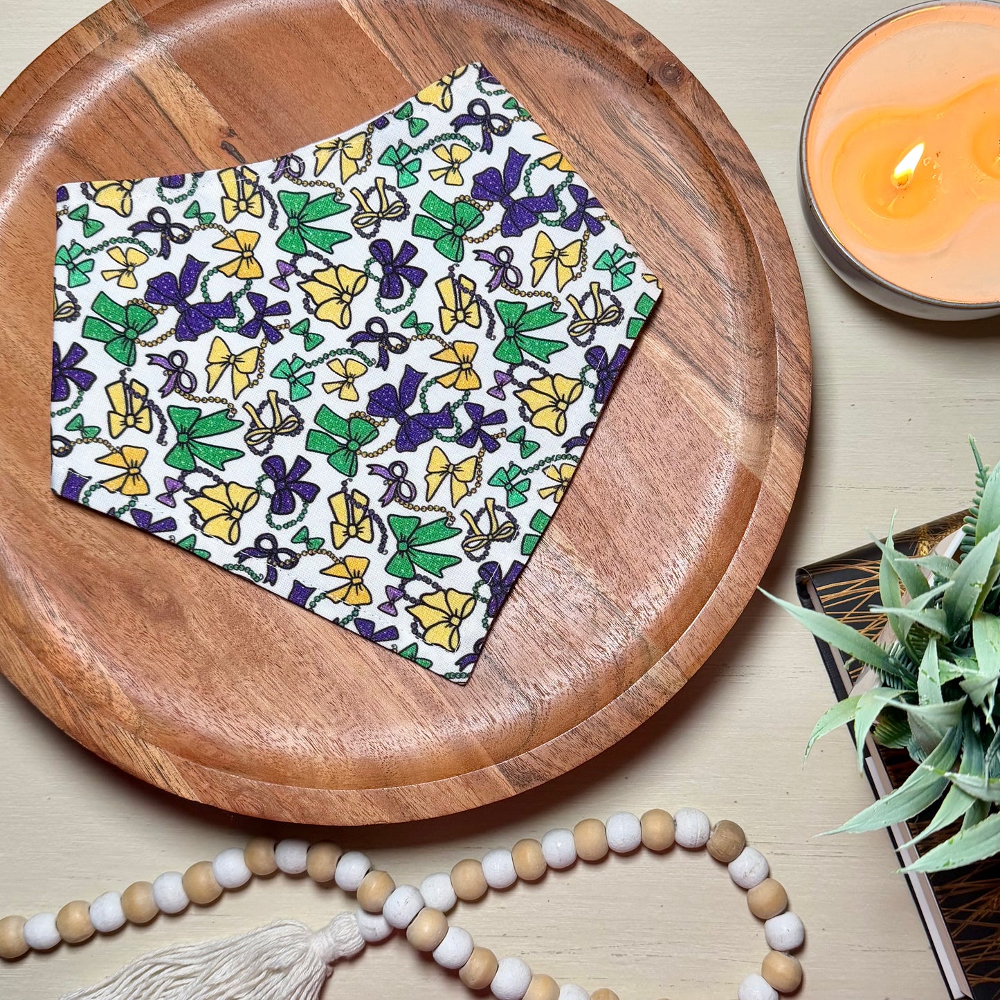 Mardi Gras Beads & Bows Bandana