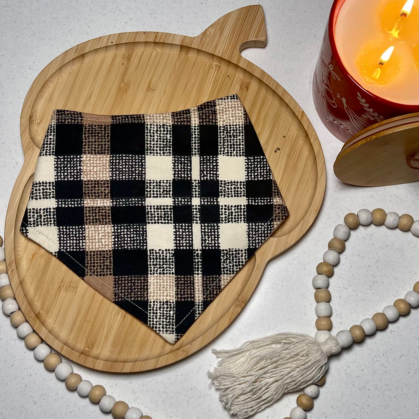 Peppercorn Plaid Bandana