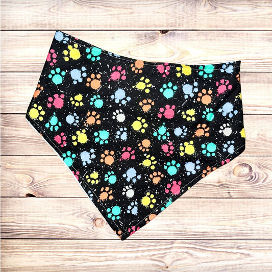 Paint Splatter Paws Bandana