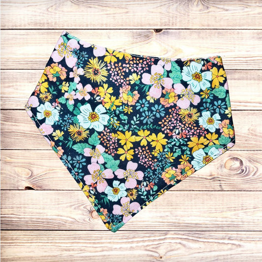 Navy Flower Garden Bandana