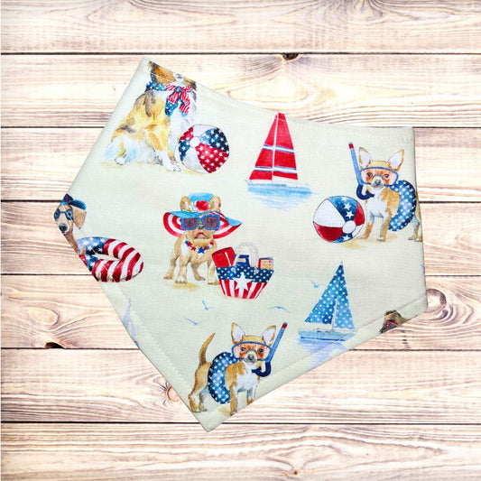 Patriotic Beach Pups Bandana