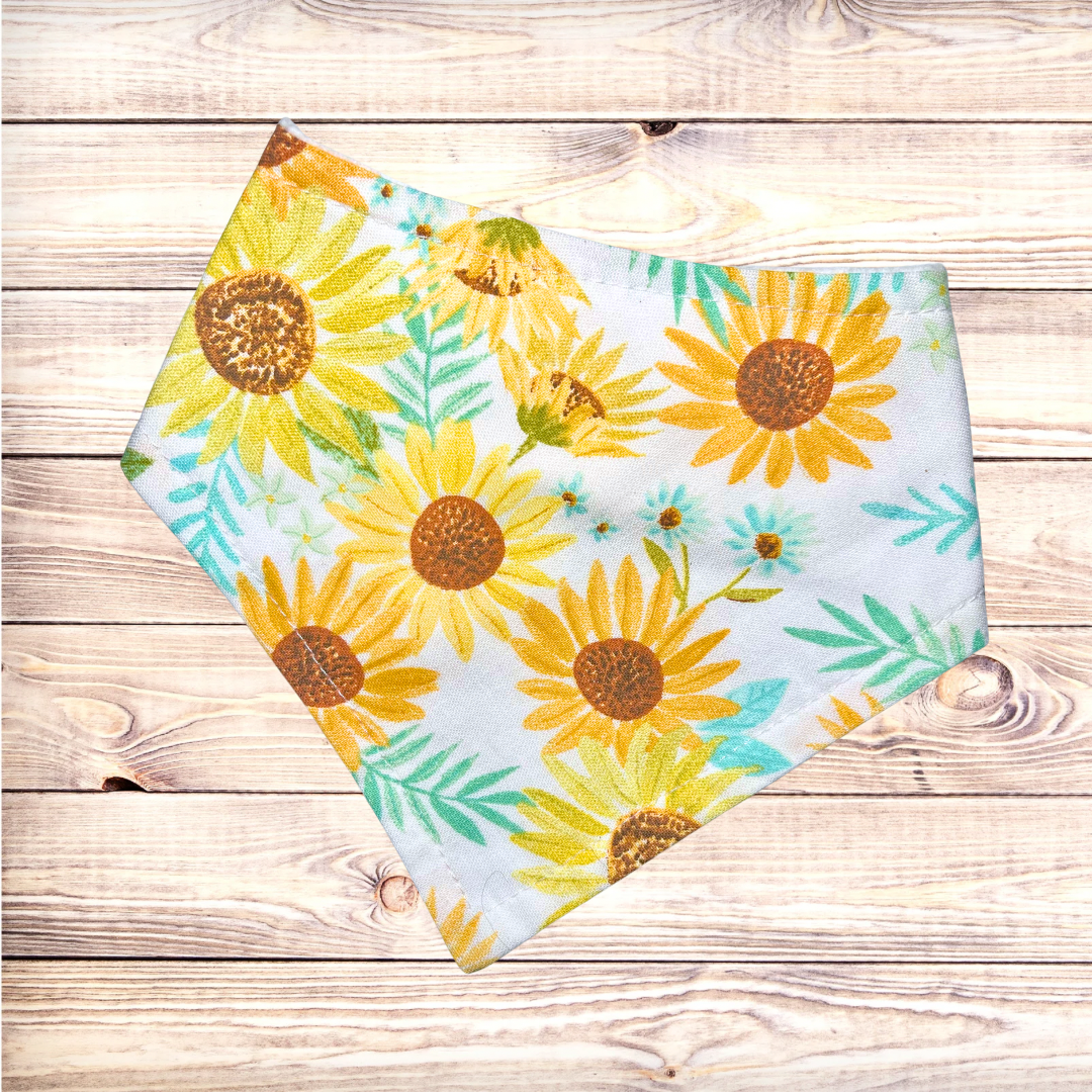 Teal Sunflowers Bandana