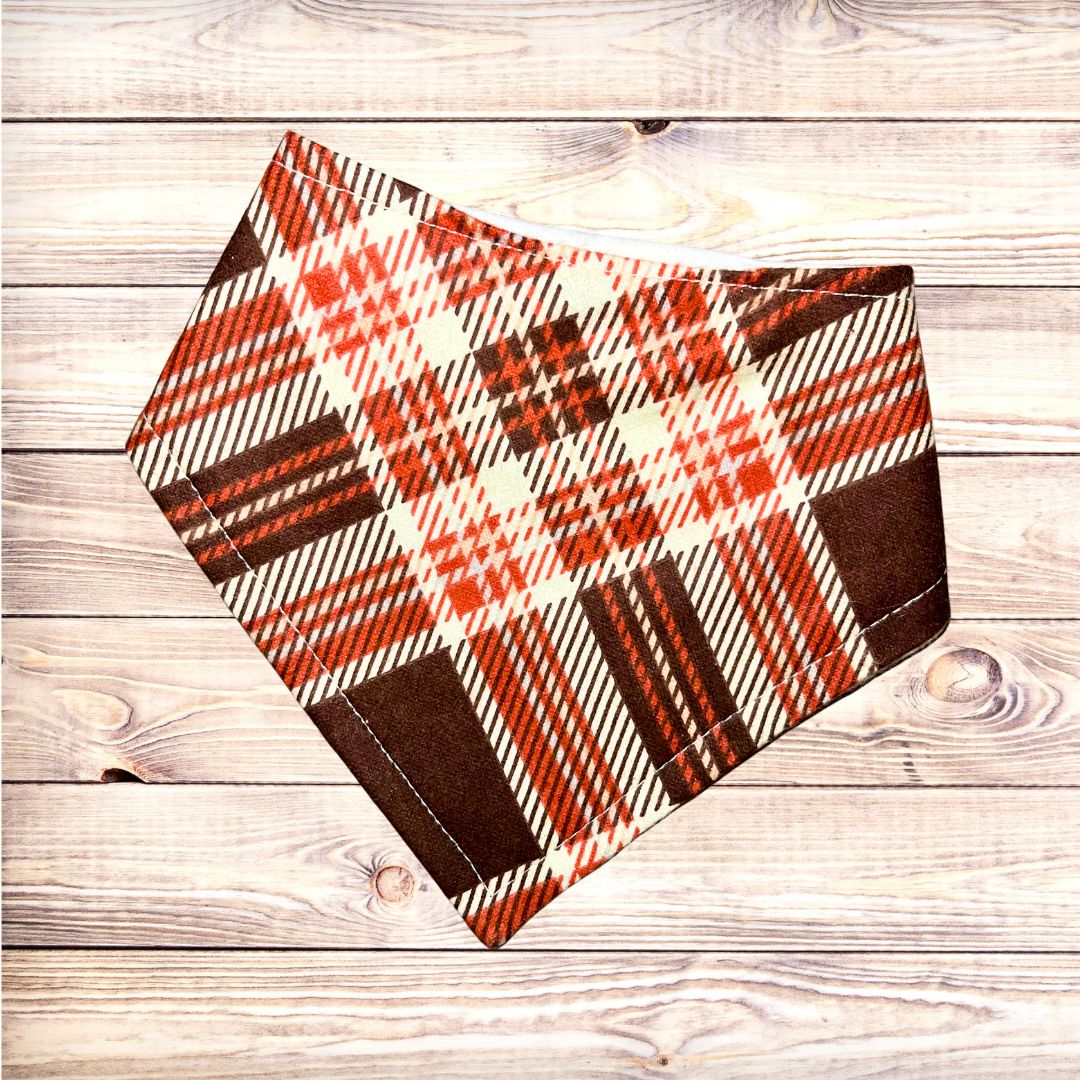 Orange & Brown Plaid Bandana