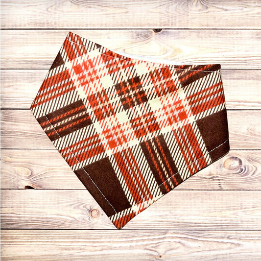 Orange & Brown Plaid Bandana