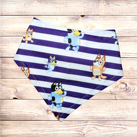Blue Dog Stripes Bandana