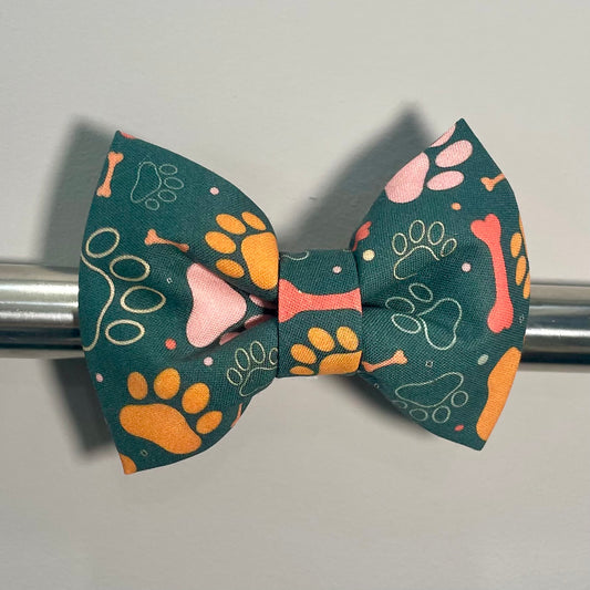 Fall Paws & Bones Collar Bow