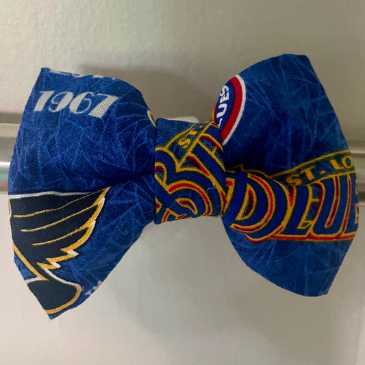 Blue Hockey Collar Bow