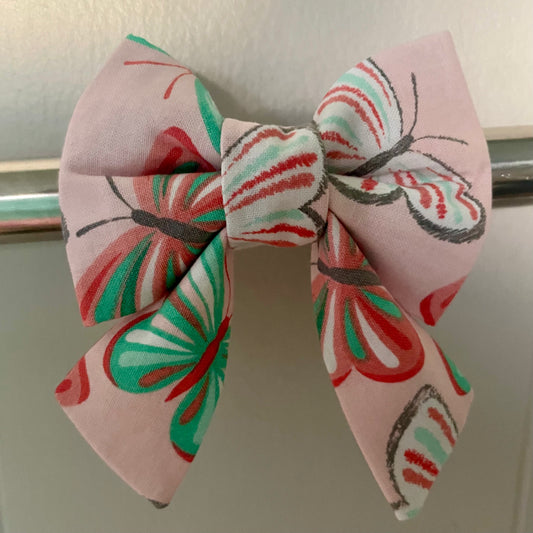 Spring Butterflies Collar Bow