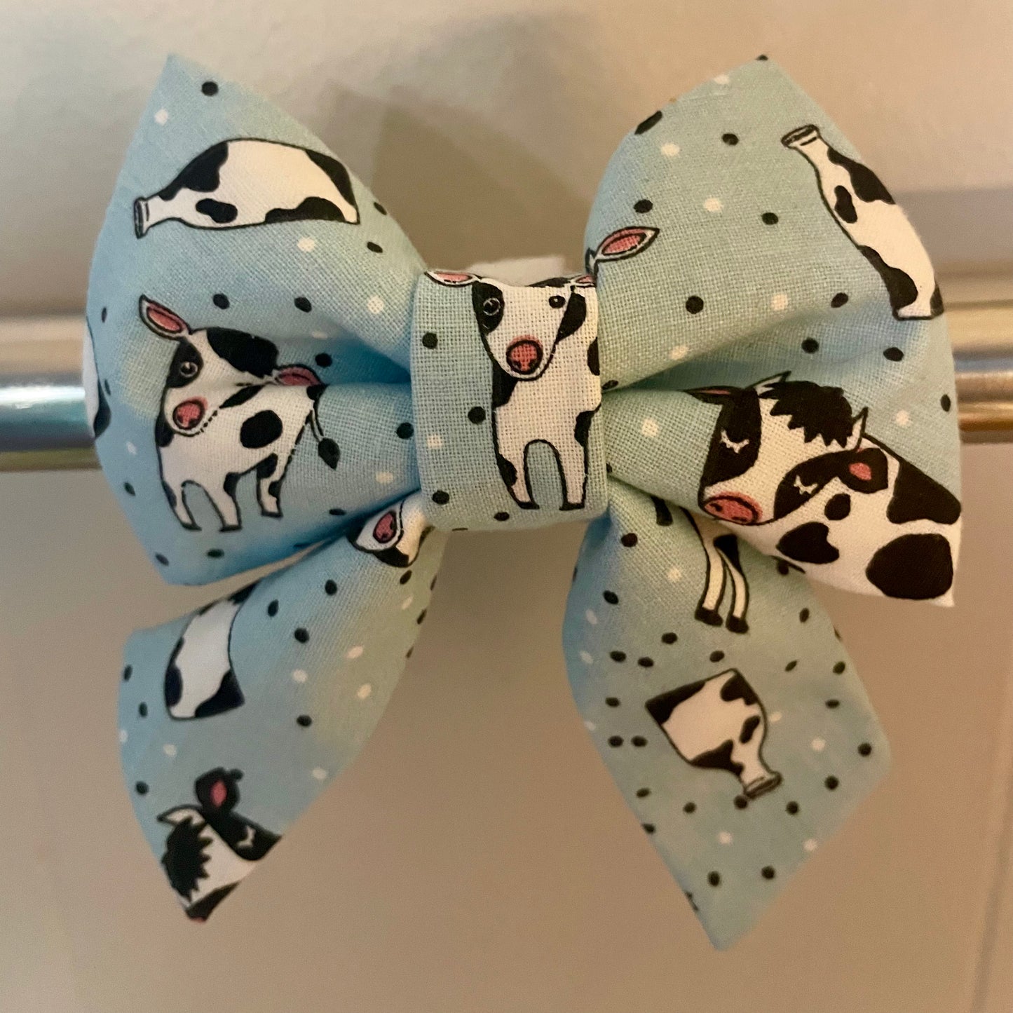 Blue Cows Collar Bow