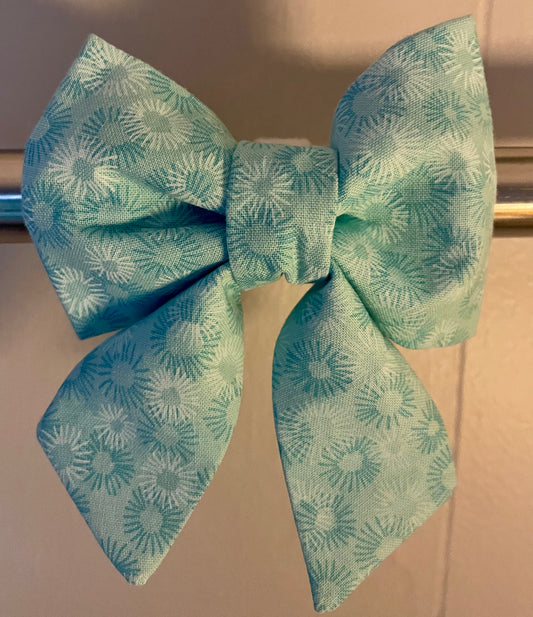Tiny Blue Flowers Collar Bow