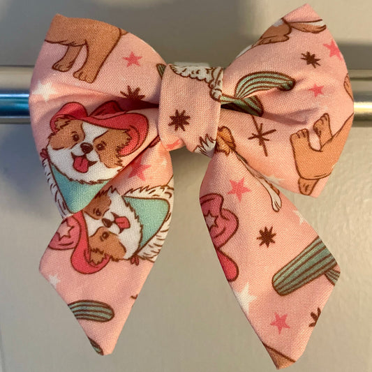Western Dogs - Pink Collar Bow