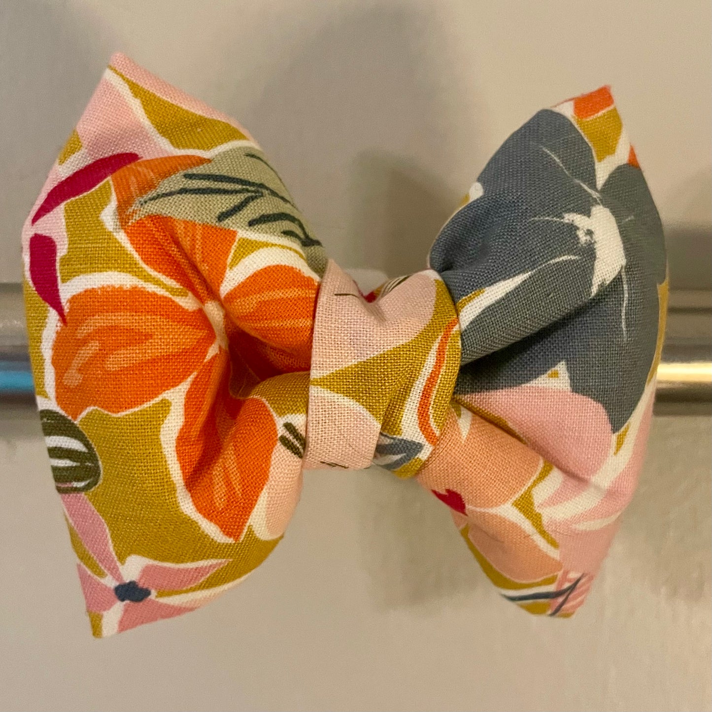 Mustard Floral Collar Bow