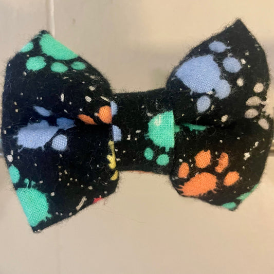 Paint Splatter Paws Collar Bow