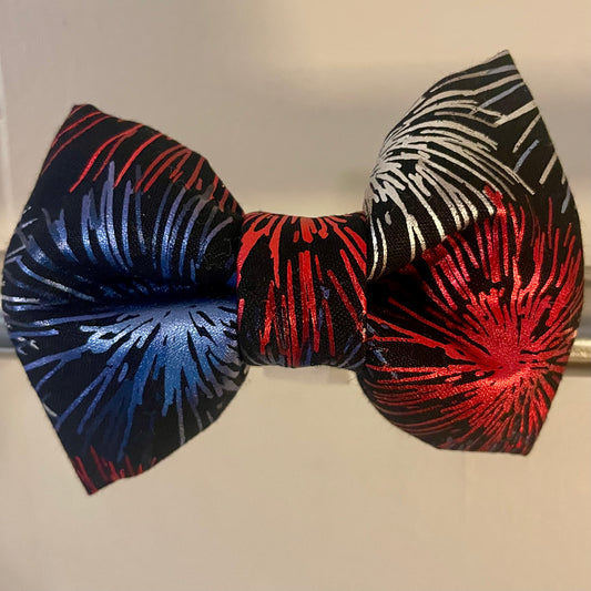 Shimmering Firework Show Collar Bow