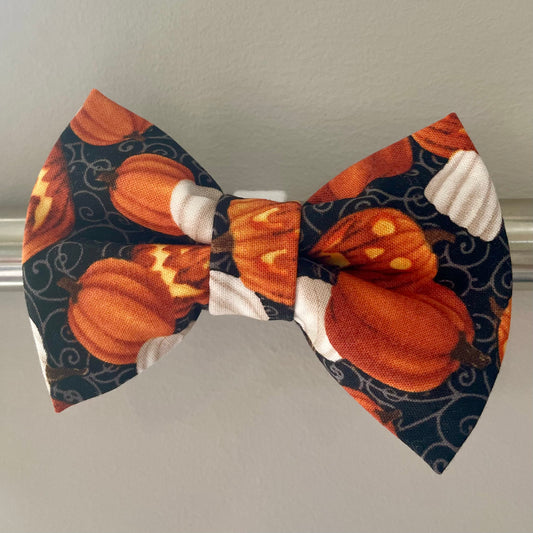 Spooky Pumpkin Patch Collar Bow
