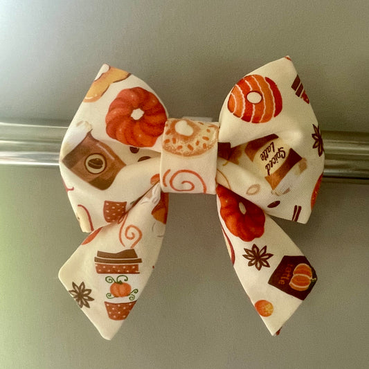 Fall Coffee & Donuts Collar Bow
