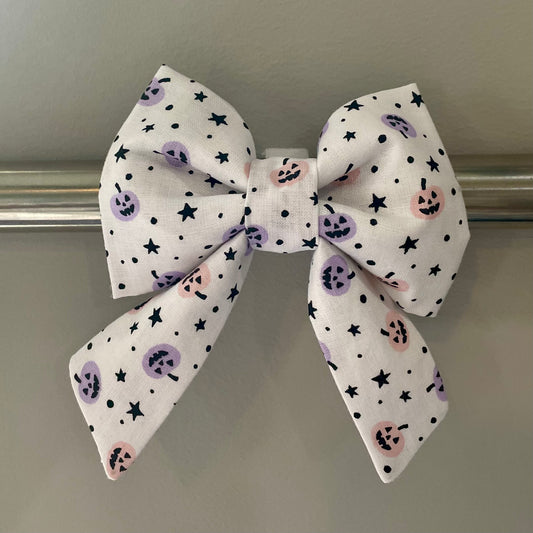 Tiny Jack-O-Lanterns Collar Bow