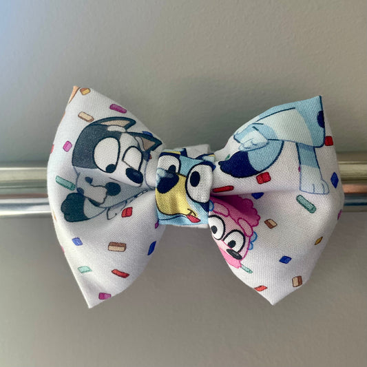 Blue Dog Sprinkles Collar Bow