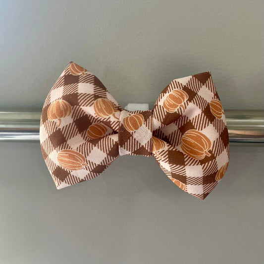 Pumpkins & Plaid Collar Bow