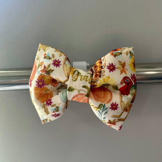 Thanksgiving Floral Collar Bow
