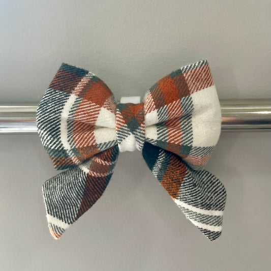 Black and Brown Plaid Collar Bow