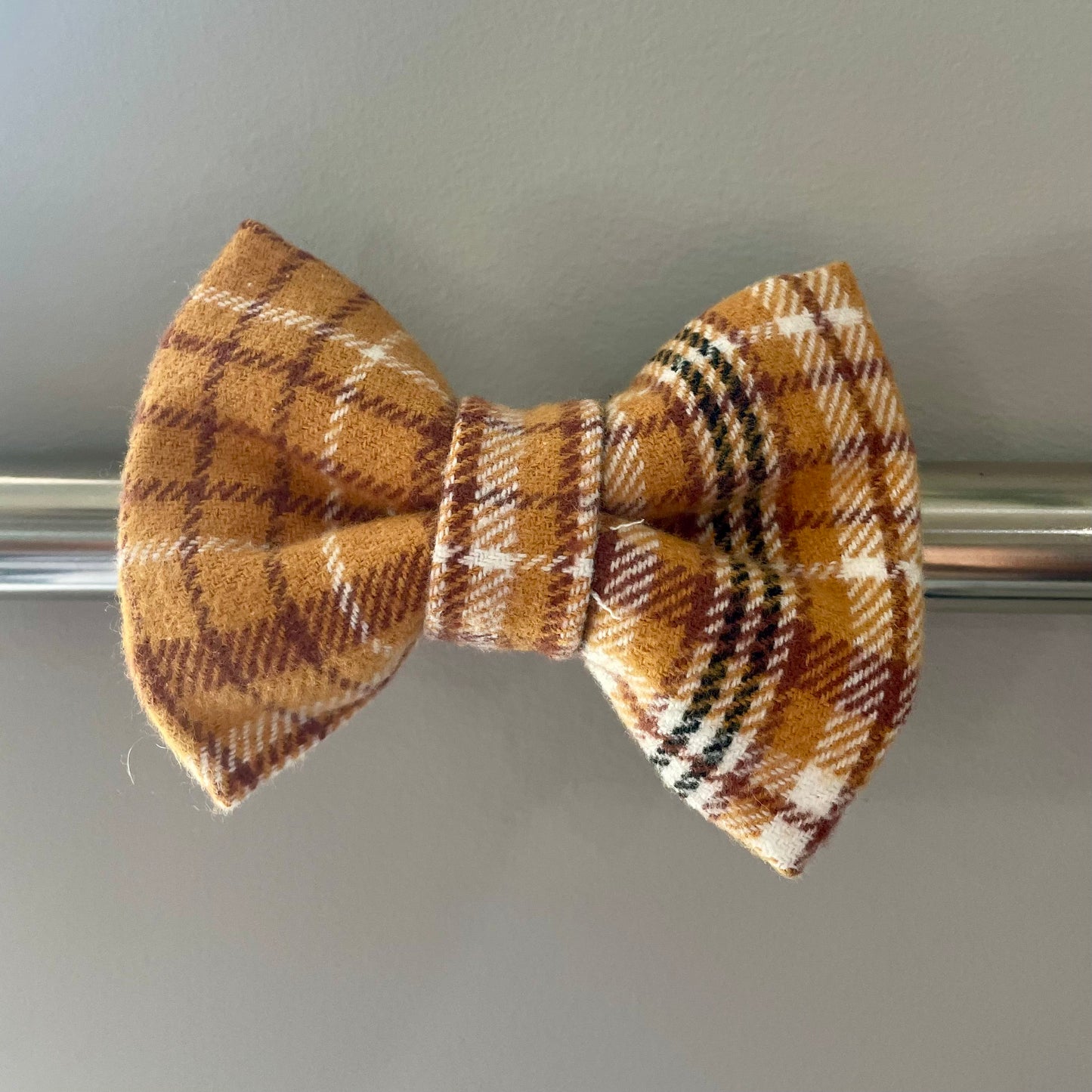 Harvest Gold Plaid Collar Bow