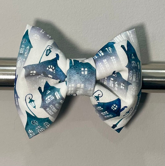 Spooky Houses Collar Bow