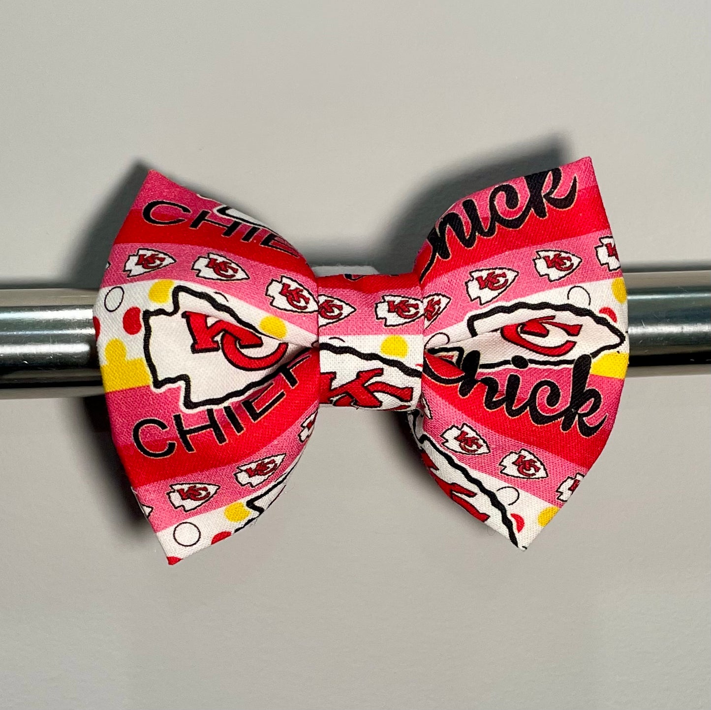 KC Football Chick Collar Bow