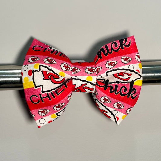 KC Football Chick Collar Bow