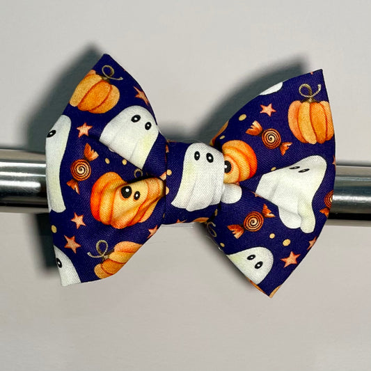Ghosts & Pumpkins Collar Bow