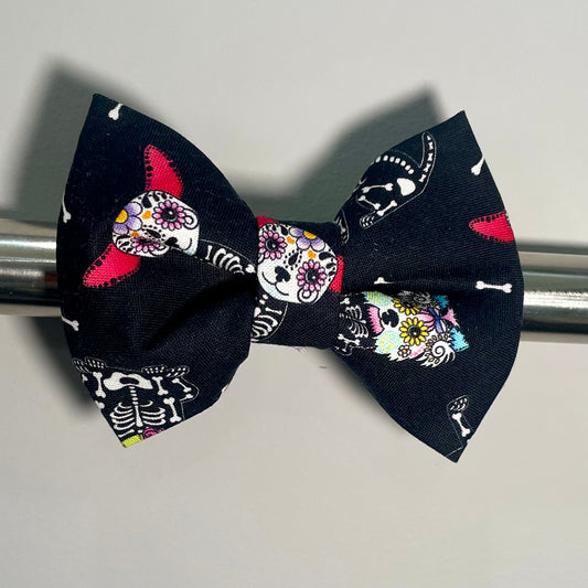 Sugar Skull Pups Collar Bow