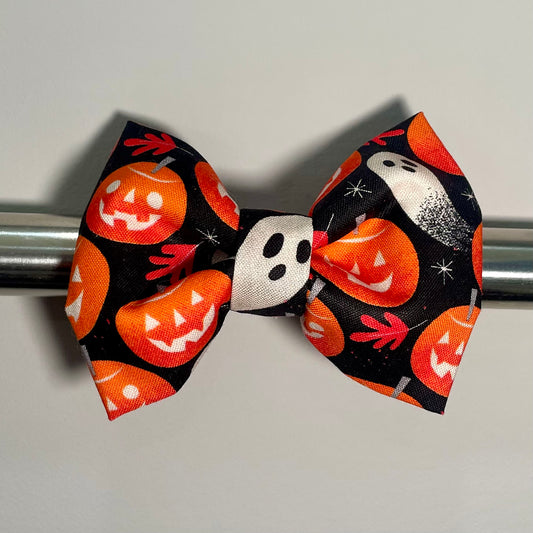 Ghosts & Jack-O-Lanterns Collar Bow