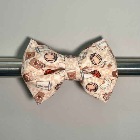 Leopard Pumpkin Spice Collar Bow