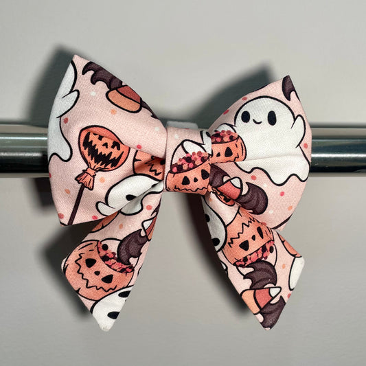 Pretty in Pink Ghost Collar Bow