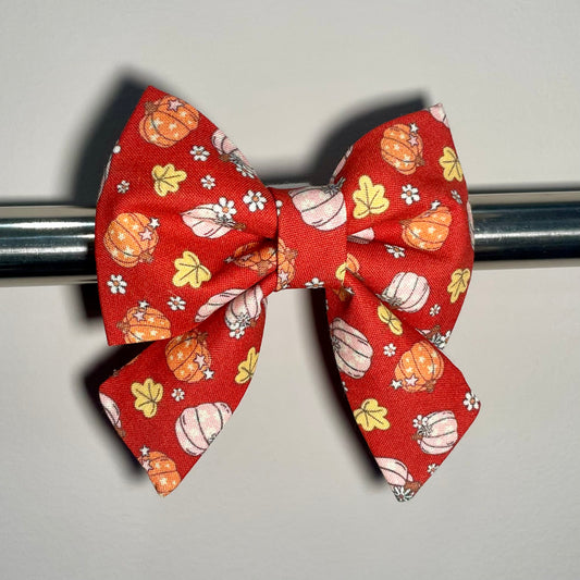 Pretty Pumpkin Collar Bow