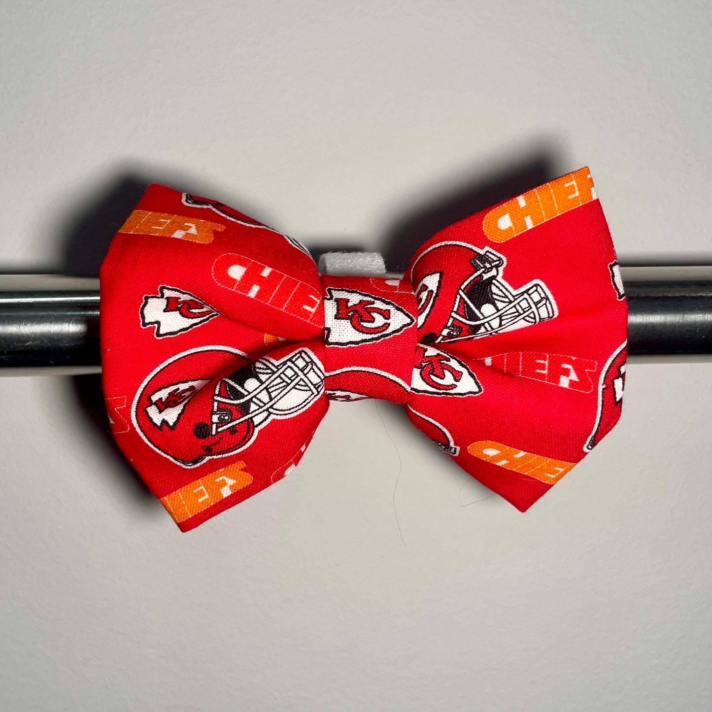 Red KC Football Collar Bow