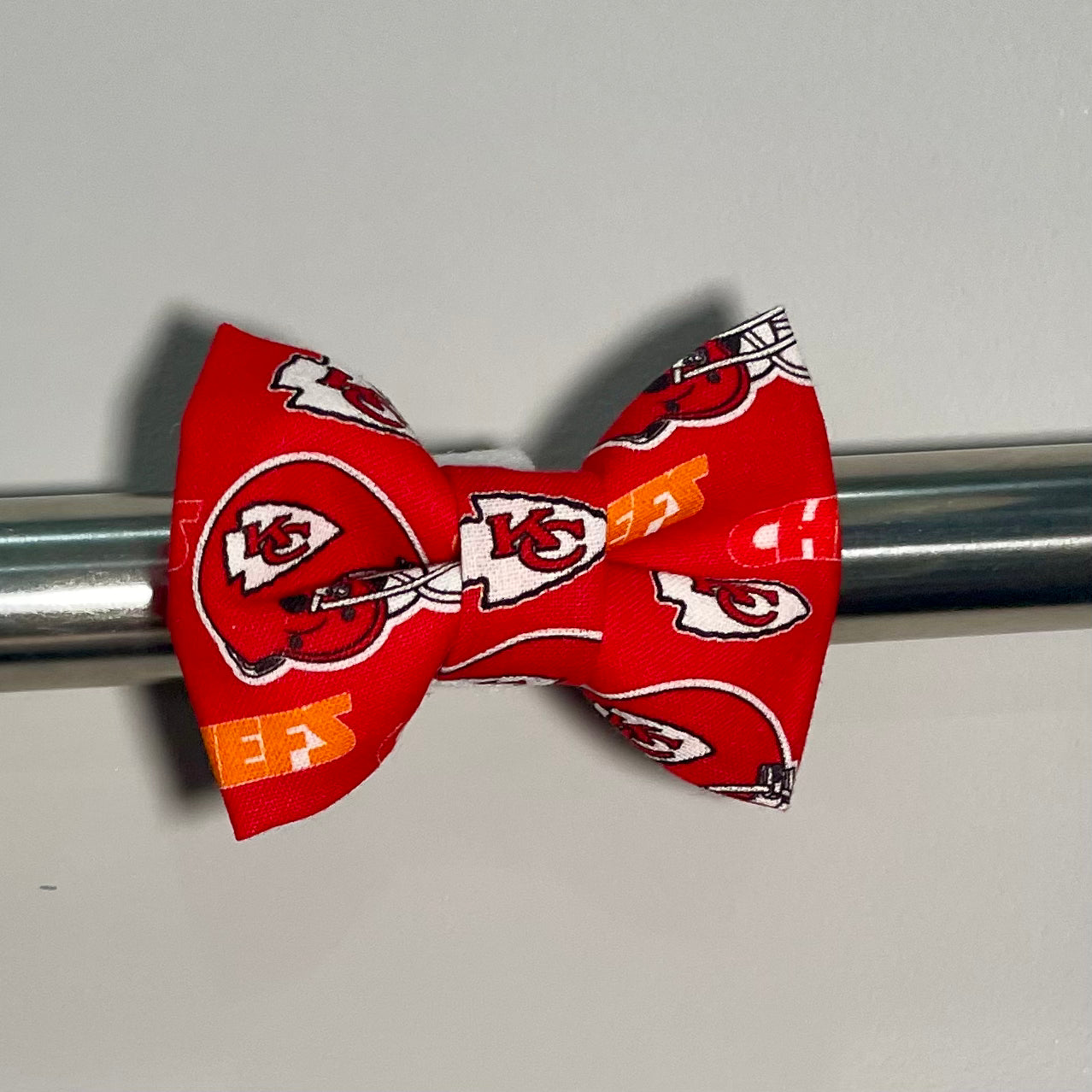 Red KC Football Collar Bow