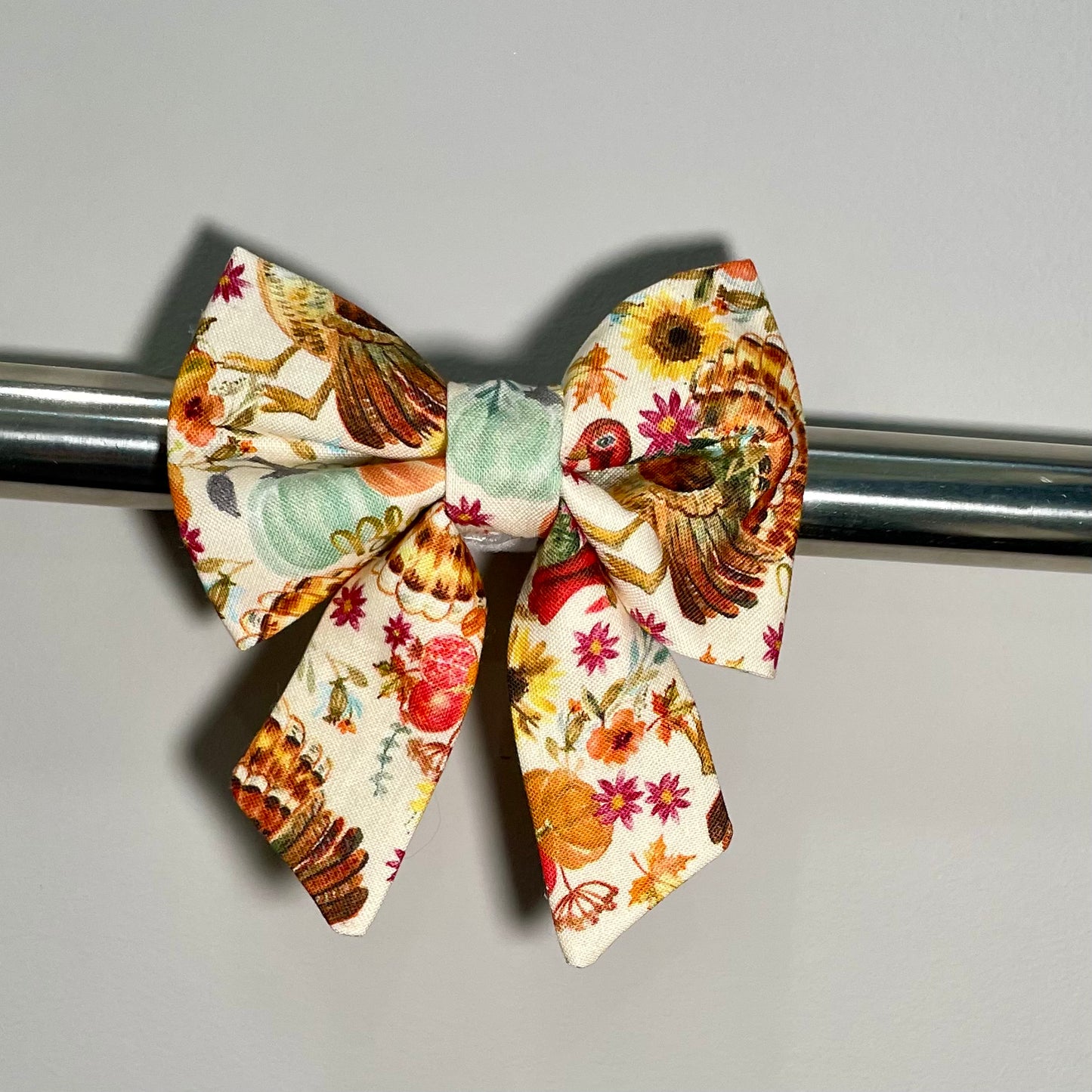 Thanksgiving Floral Collar Bow