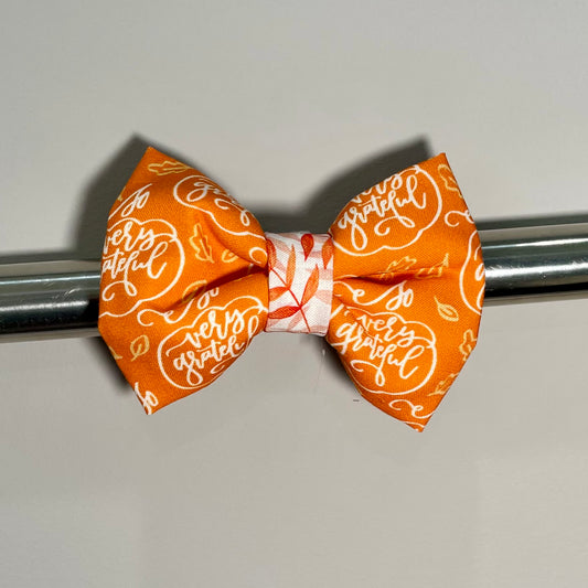 Very Grateful Orange Collar Bow