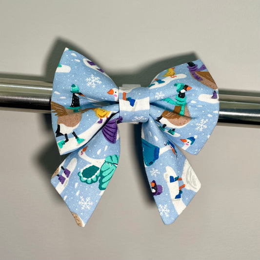 Winter Goose Collar Bow