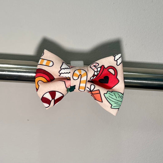 Holiday Rainbows Collar Bow
